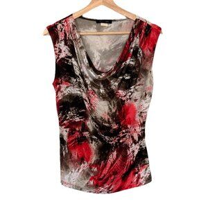 Y2K Jennie & Marlis Cowl Neck Abstract Top Size M Artsy Whimsy Grunge Indie VTG